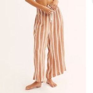 Free People Terracotta Stripe All Weekend Pants